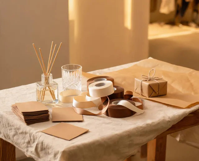 Gift wrapping and home styling table